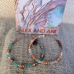 Alex and Ani Rose Gold Beaded Bangle Set